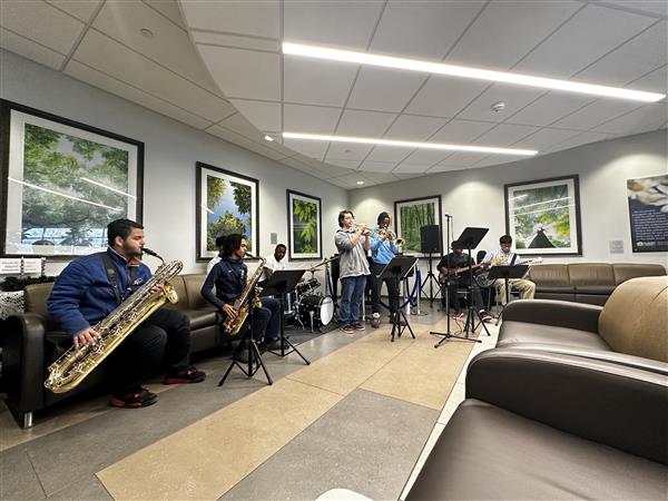 Jazz Ensemble performing recently at Mercy Hospital.